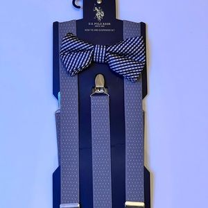 Brand new u.s. polo assn suspenders and bow tie set
